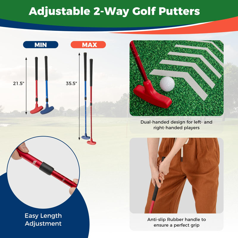 Load image into Gallery viewer, Goplus Golf Game Set with 2 Adjustable Putters & 6 Balls