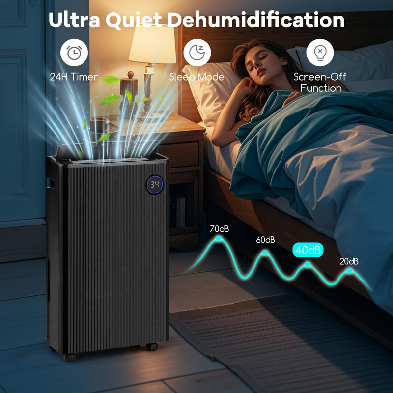 Load image into Gallery viewer, 4500 Sq. Ft Dehumidifier for Basement, 57 Pints Quiet Dehumidifier w/Drain Hose