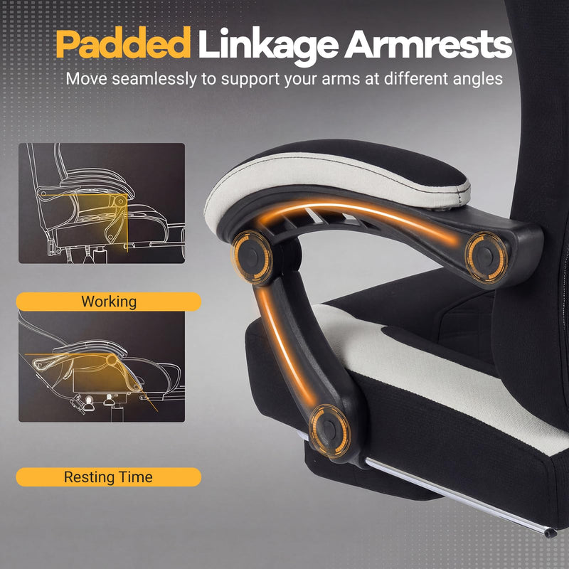 Load image into Gallery viewer, Goplus Ergonomic Gaming Chair w/Footrest Lumbar Support & Linkage Armrests