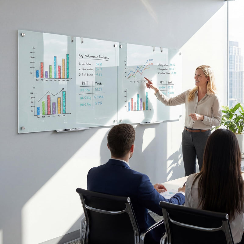 Load image into Gallery viewer, Goplus 36" x 24" Magnetic Glass Whiteboard Dry Erase Board with Eraser