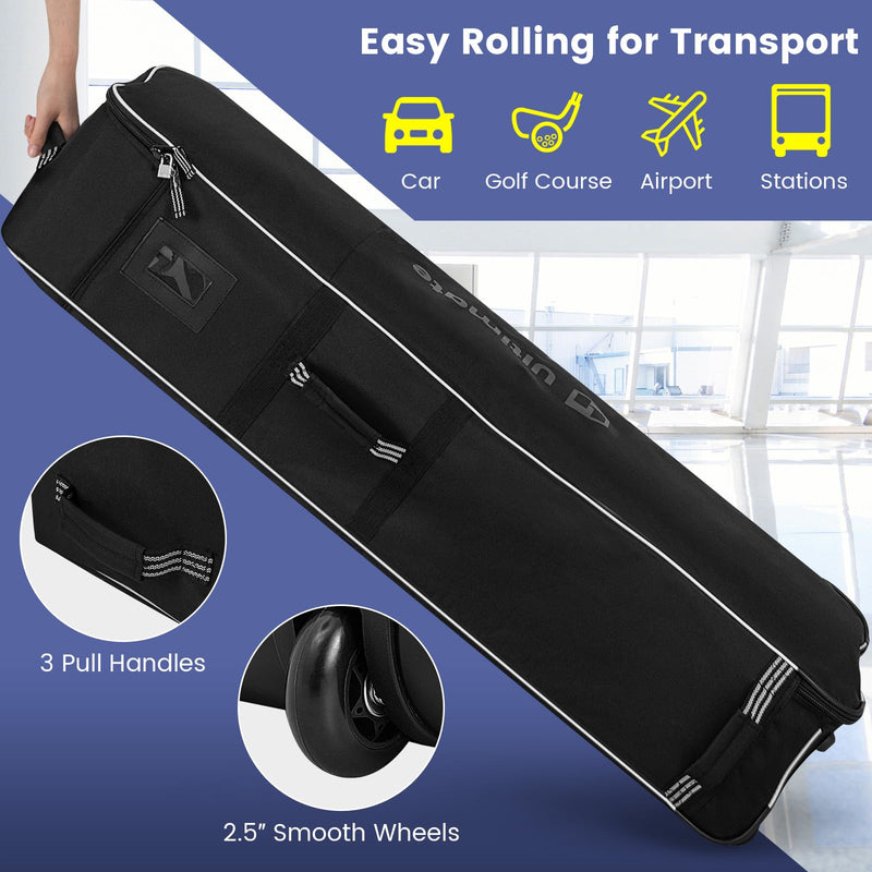 Load image into Gallery viewer, Goplus Golf Travel Bag with Wheels, Portable Golf Club Travel Bag with 3 Pull Handles