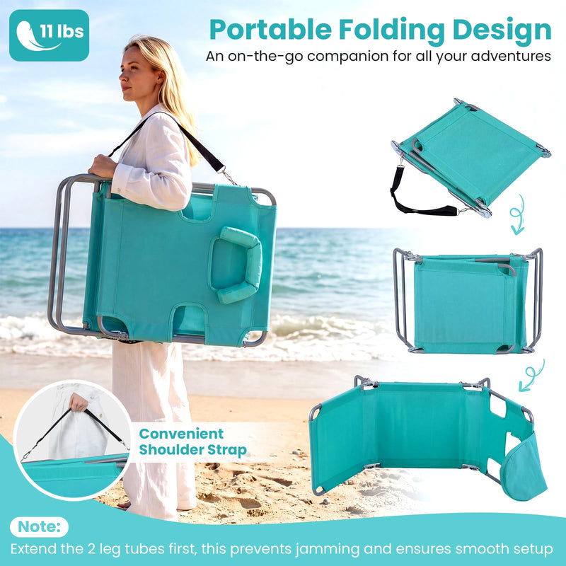 Load image into Gallery viewer, Goplus Tanning Chair Folding Beach Lounge Chair w/5-Position Adjustable Backrest