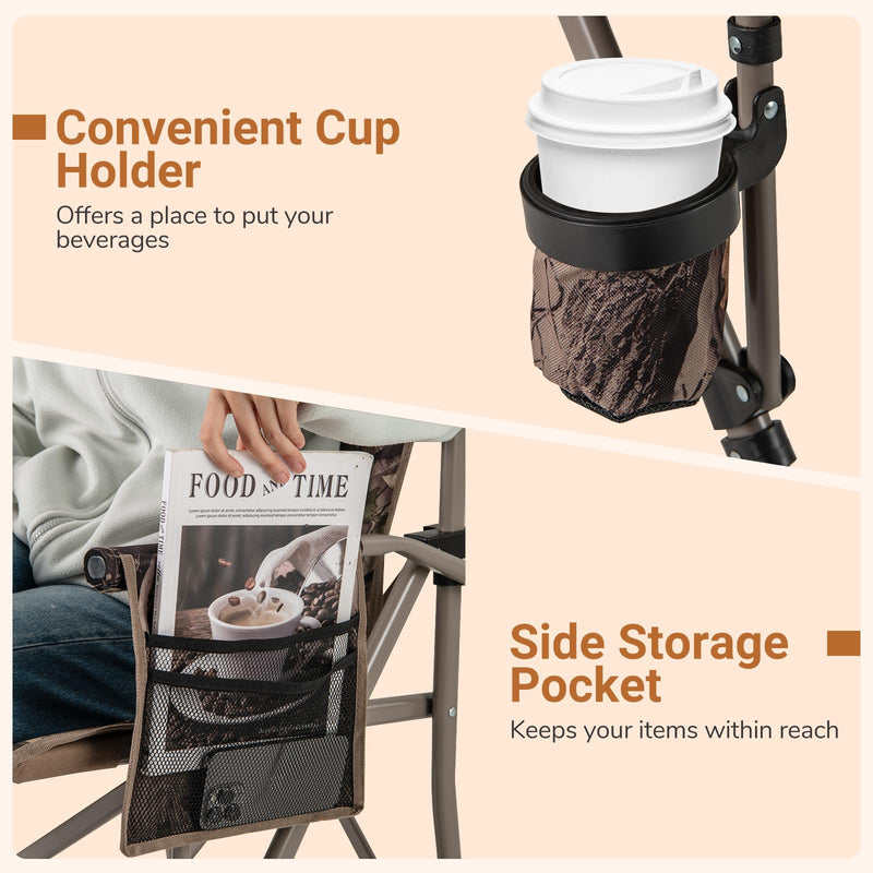 Load image into Gallery viewer, Goplus 400 LBS Support Lawn Chair with Armrests with Covers