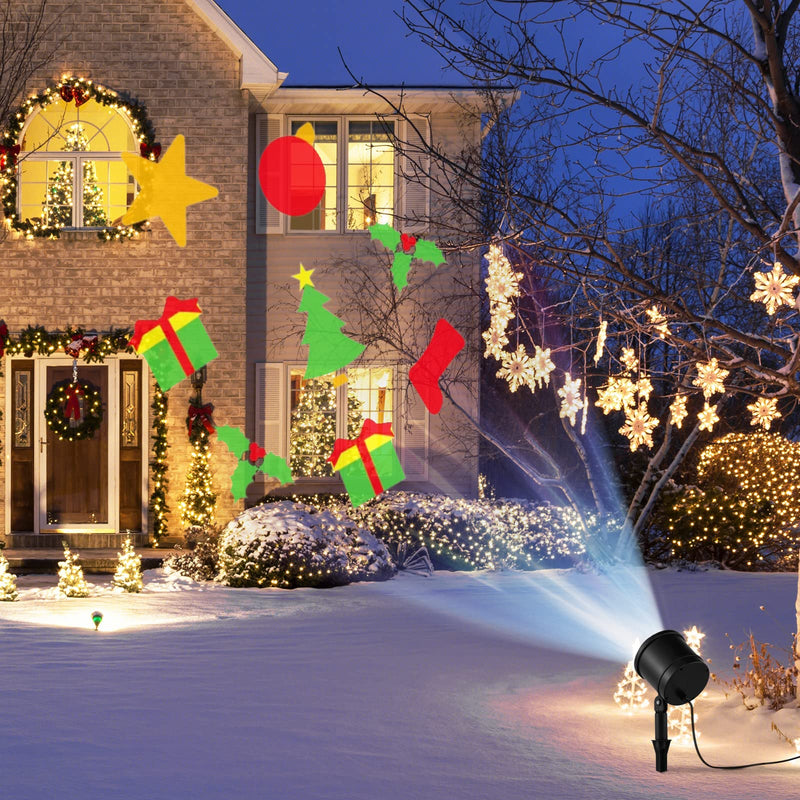 Load image into Gallery viewer, Goplus Christmas Projector Lights Rotating Projection Lamp with 65° Adjustable Angle