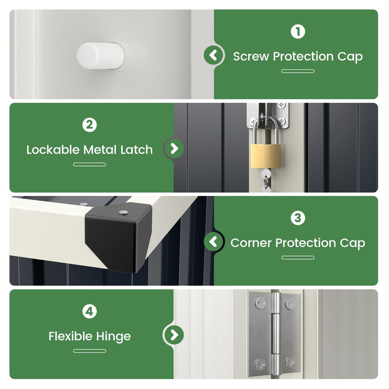 Load image into Gallery viewer, Goplus 4 x 3 FT Metal Outdoor Storage Shed, Snap-on Structures for Efficient Assembly, All-Weather Color Steel Utility Storage House