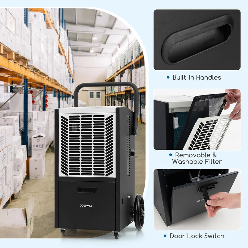 Load image into Gallery viewer, 163 Pints Commercial Dehumidifier, 4500 Sq.Ft Dehumidifier with Pump & Drain Hose