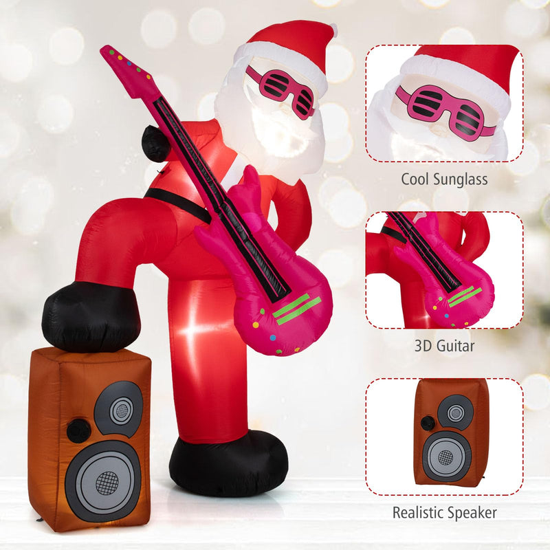 Load image into Gallery viewer, Goplus 8.4FT Rocking Santa Inflatable with Guitar | Animated Christmas Decoration