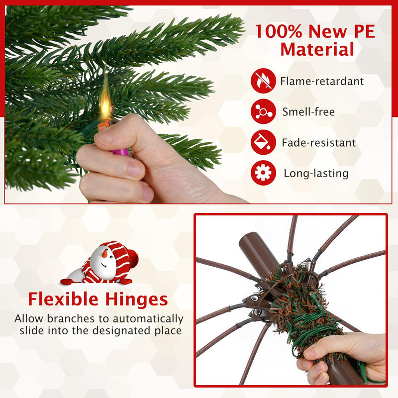 Load image into Gallery viewer, Goplus 6.4 FT Pre-Lit Artificial Christmas Tree with 360° Rotatable Base