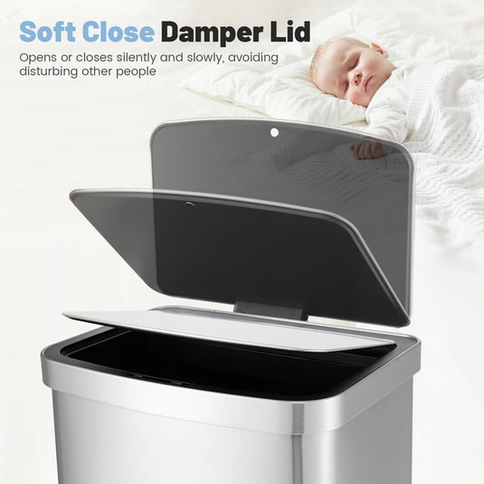 Goplus 13 Gallon/ 50 Liter Automatic Trash Can for Kitchen Office