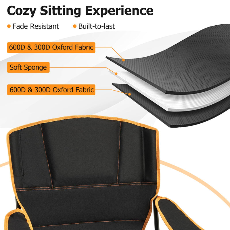 Load image into Gallery viewer, Goplus Reclining Camping Chair with Removable Footrest, 2-in-1 Folding Lounge Chair w/Adjustable Backrest Storage Bag & Cup Holder