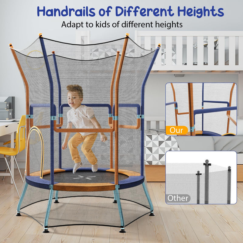 Load image into Gallery viewer, Goplus Kids Trampoline for Toddlers, ASTM Approved Mini Trampoline w/Heightened Safety Enclosure Net