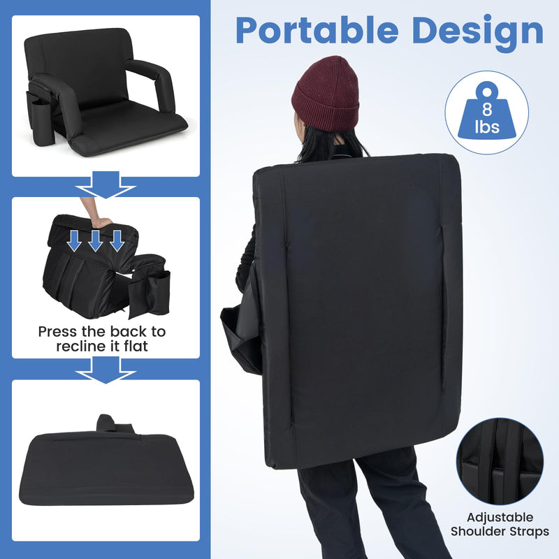 Load image into Gallery viewer, Goplus Stadium Seating for Bleachers 24.5’’ Wide Folding Bleacher Chair