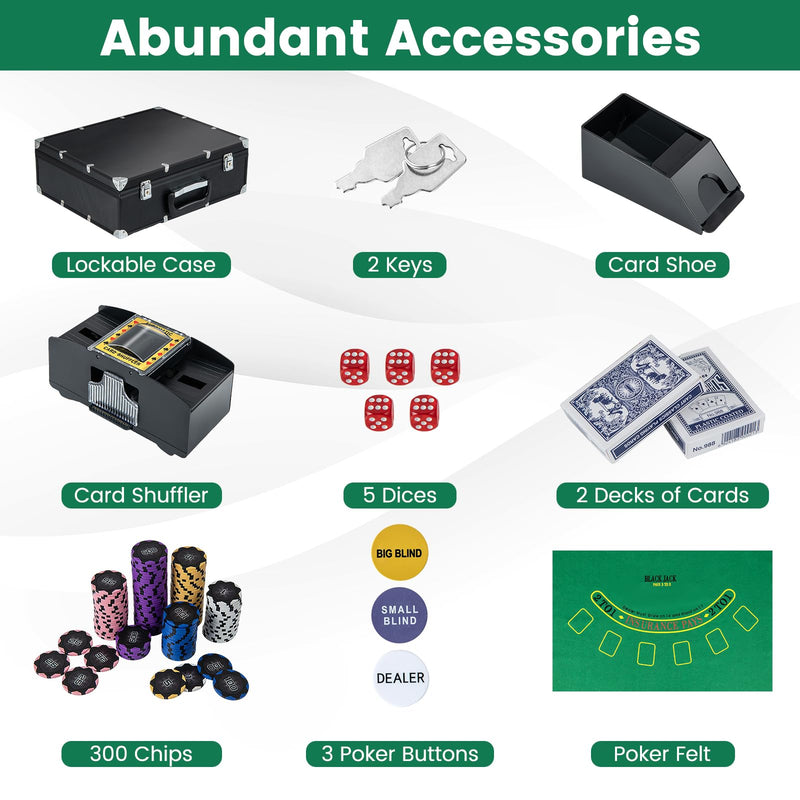 Load image into Gallery viewer, Goplus Poker Chip Set, 300 PCS 14 Gram Clay Poker Chips w/Case, Automatic Card Shuffler