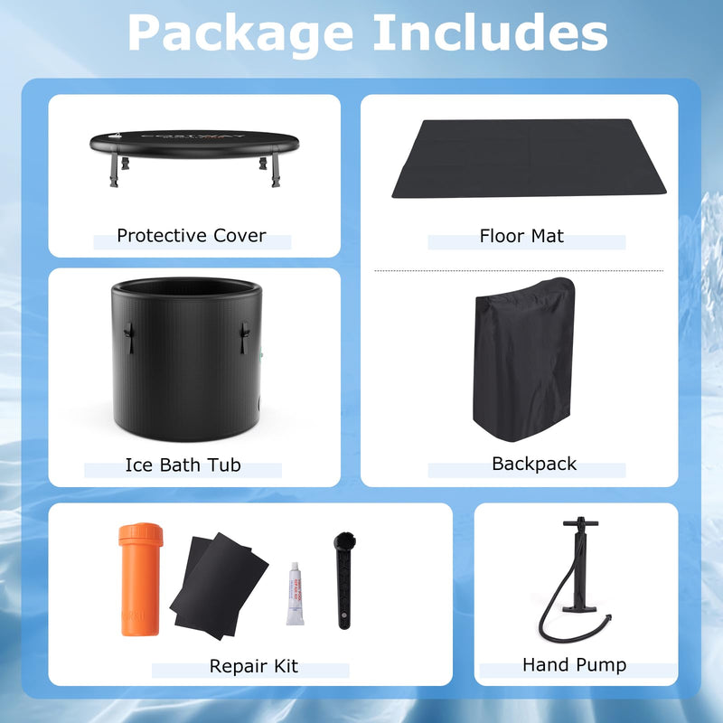 Load image into Gallery viewer, Goplus 79 Gal Ice Bath Tub for Athletes, Inflatable Cold Plunge Tub w/Multiple Layered, Lid, Pump