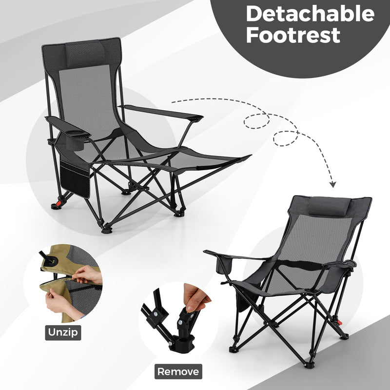 Load image into Gallery viewer, Goplus Folding Beach Chair w/4-position Backrest & Carrying Bag 330LBS Capacity