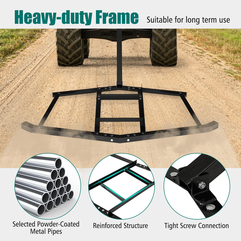 Load image into Gallery viewer, Goplus 74" Wide Driveway Drag Tow Behind Landscape Leveling Rake w/Reinforced Bars