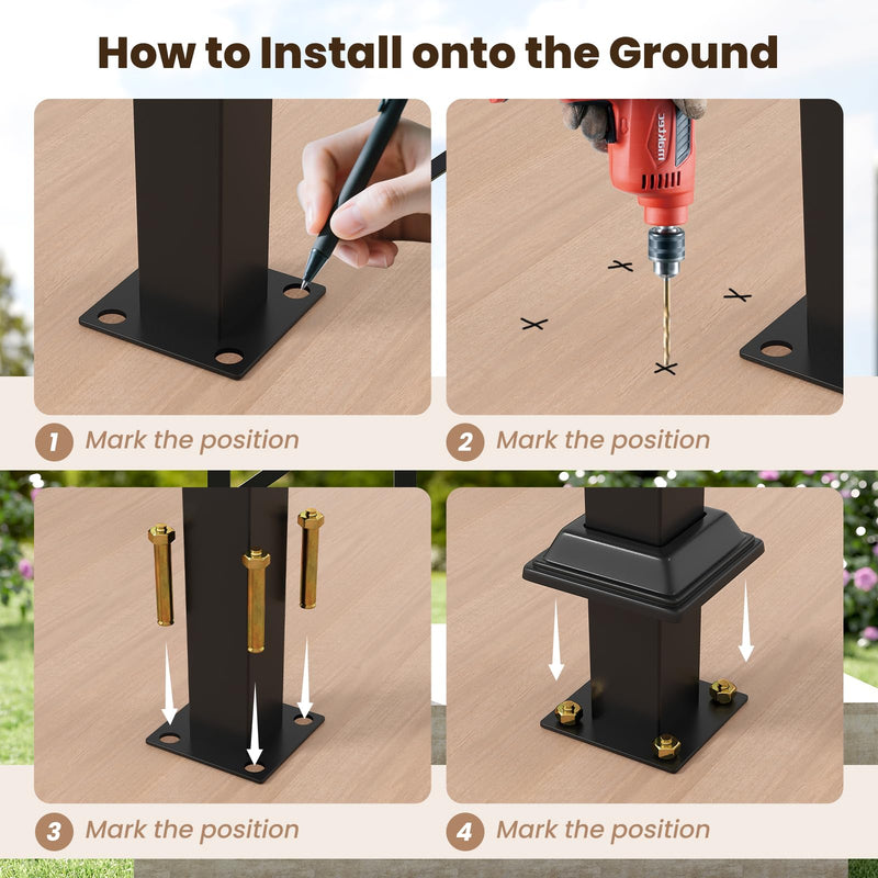 Load image into Gallery viewer, Goplus Handrail for Outdoor Steps Metal Hand Rail Fits 0-3 Steps