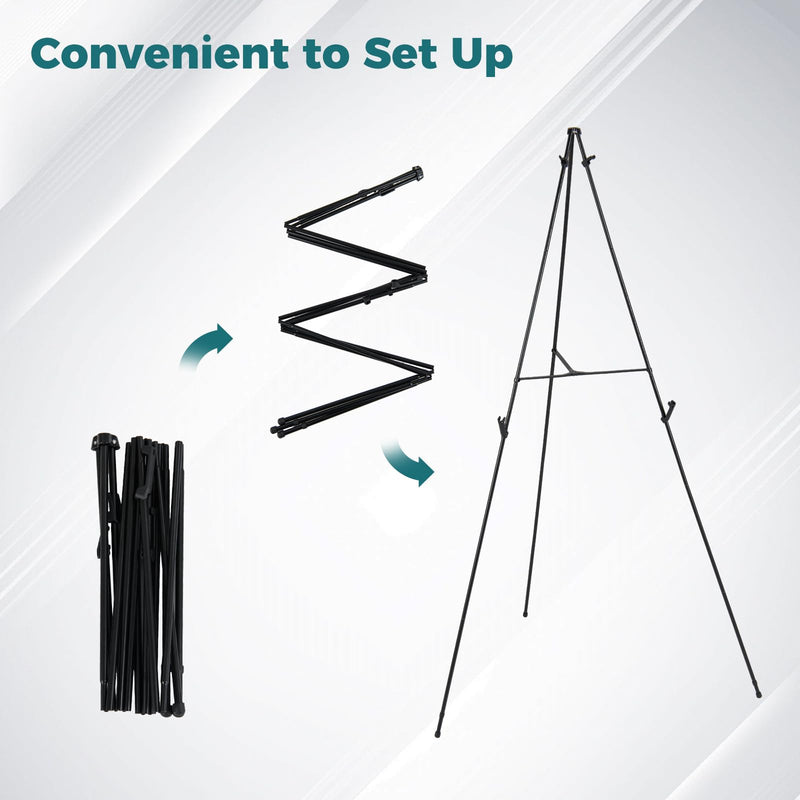 Load image into Gallery viewer, Goplus 65" Metal Easel Stand Set w/Movable Card Slots & Anti-Slip Foot Pads (6-Pack)