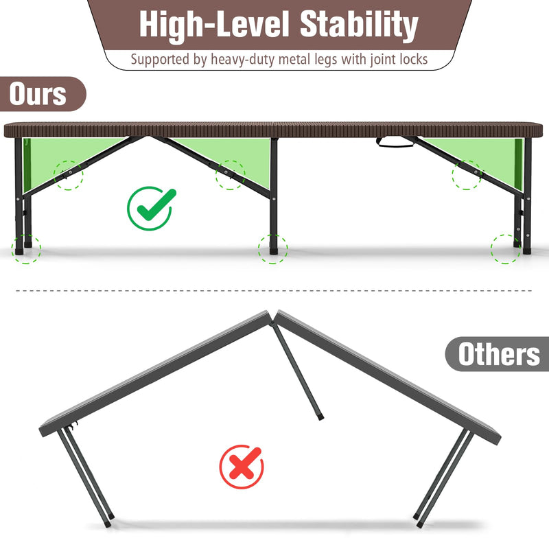 Load image into Gallery viewer, Goplus 6 Feet Plastic Folding Bench, Portable Foldable Bench Seat with 1320 LBS Capacity, for Outside Picnic Party Camping Dining Soccer Events