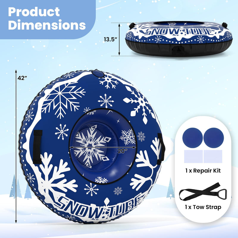 Load image into Gallery viewer, Goplus 42" Heavy-Duty Snow Sledding Tube with Detachable Tow Strap Thickened Bottom