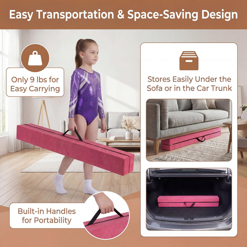 Load image into Gallery viewer, Goplus 7 FT Gymnastics Balance Beam Foldable Non-Slip Foam Floor Beam