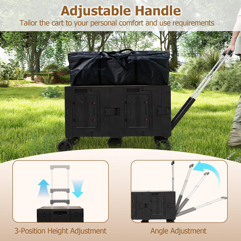 Load image into Gallery viewer, Goplus Portable Rolling Trolley Collapsible Cart for Grocery Shopping Camping & Travel