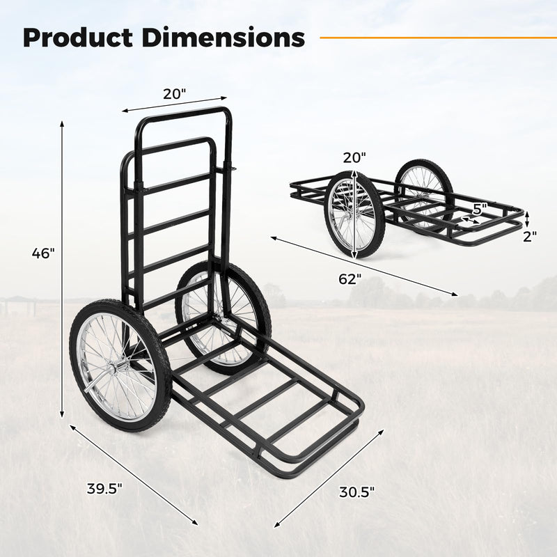 Load image into Gallery viewer, Goplus 550 LBS Adjustable Folding Deer Cart with 20 Inch Big Wheels