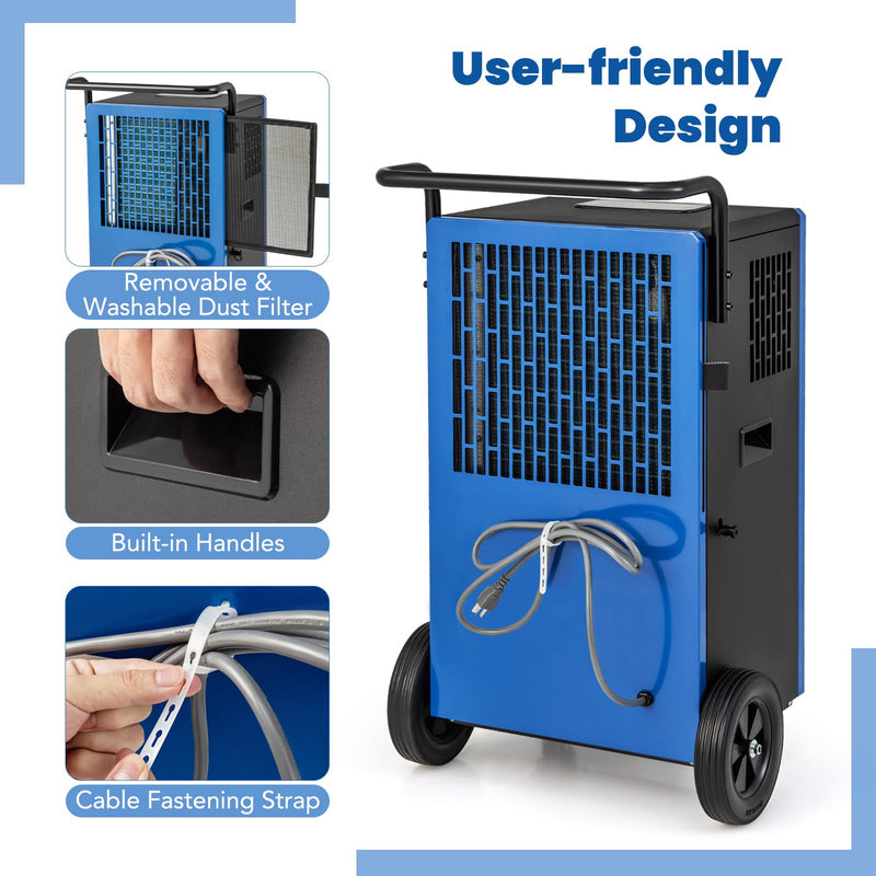 Load image into Gallery viewer, 215 Pints Commercial Dehumidifier w/Drain Hose, Industrial Heavy Duty Dehumidifier w/ 24H Timer