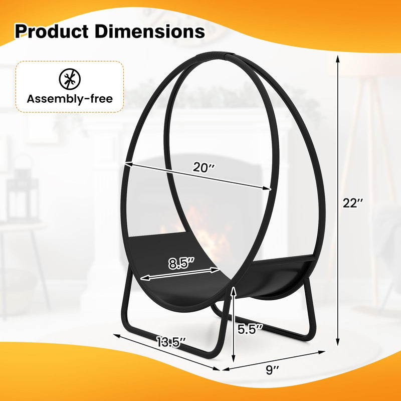 Load image into Gallery viewer, Goplus 20" Round Heavy-duty Metal Curved Log Rack with Stand for Indoor & Outdoor
