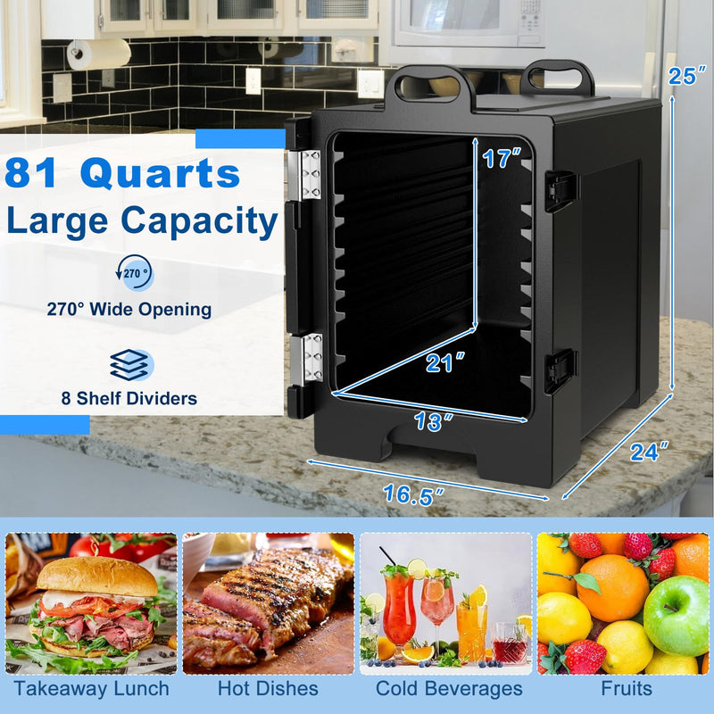 Load image into Gallery viewer, Goplus Insulated Food Pan Carrier, 82 Qt LLDPE Hot Box w/5 Full-Size Food Pans, Double Buckles