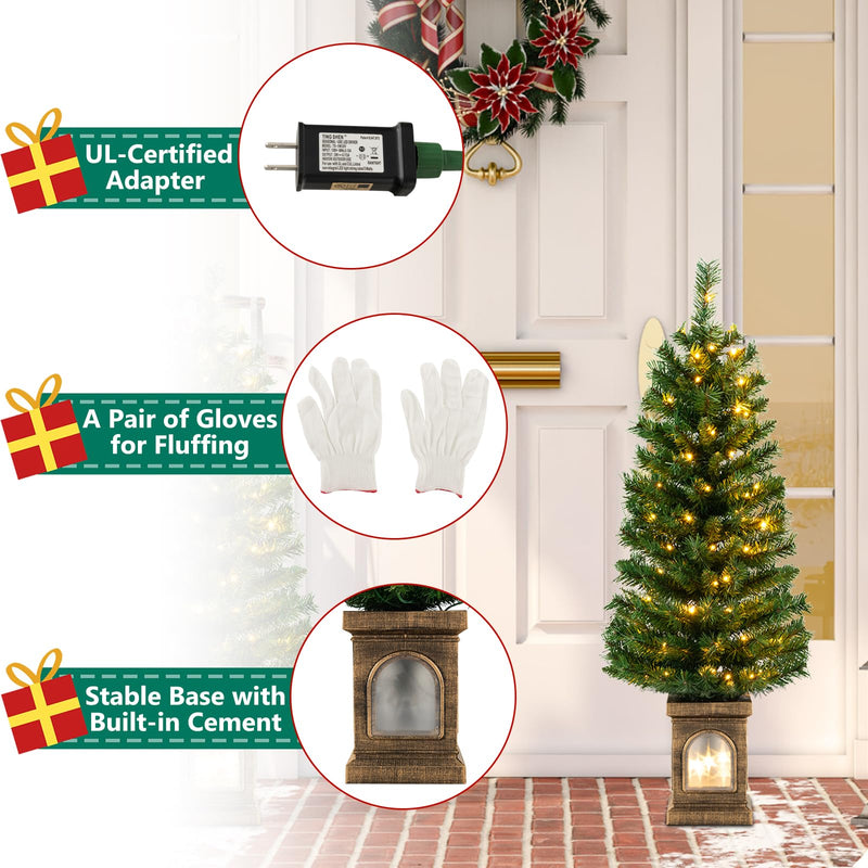 Load image into Gallery viewer, Goplus 4ft Pre-Lit Christmas Tree for Entrances