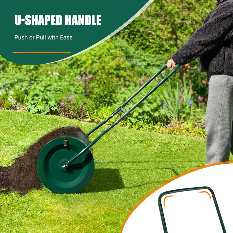 Load image into Gallery viewer, Goplus 27" Compost Spreader, Peat Moss Spreader, Heavy Duty Metal Mesh Lawn Roller