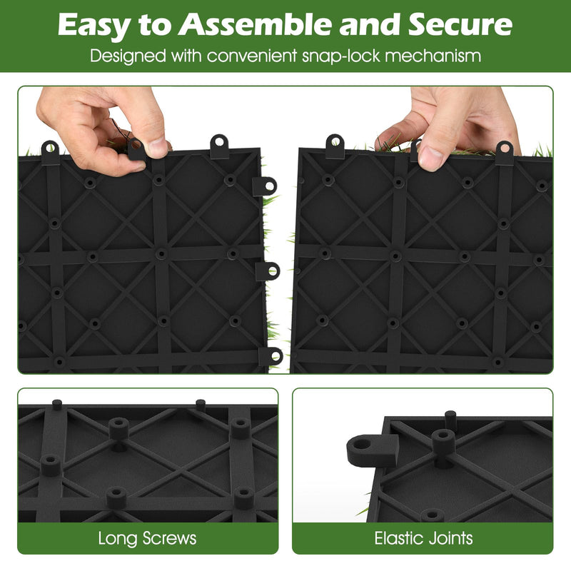 Load image into Gallery viewer, Goplus 12” x 12” Pack of 30 Fake Grass Turf Tiles Set