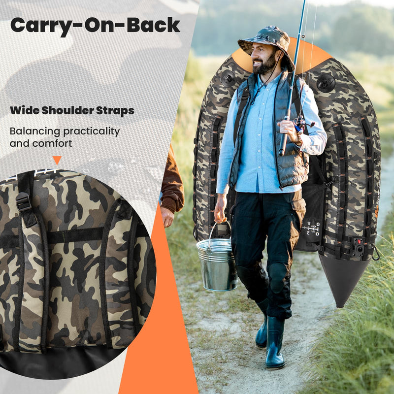 Load image into Gallery viewer, Goplus Inflatable Float Tube, Fishing Belly Boat with Fish Ruler, Pump, Storage Bag