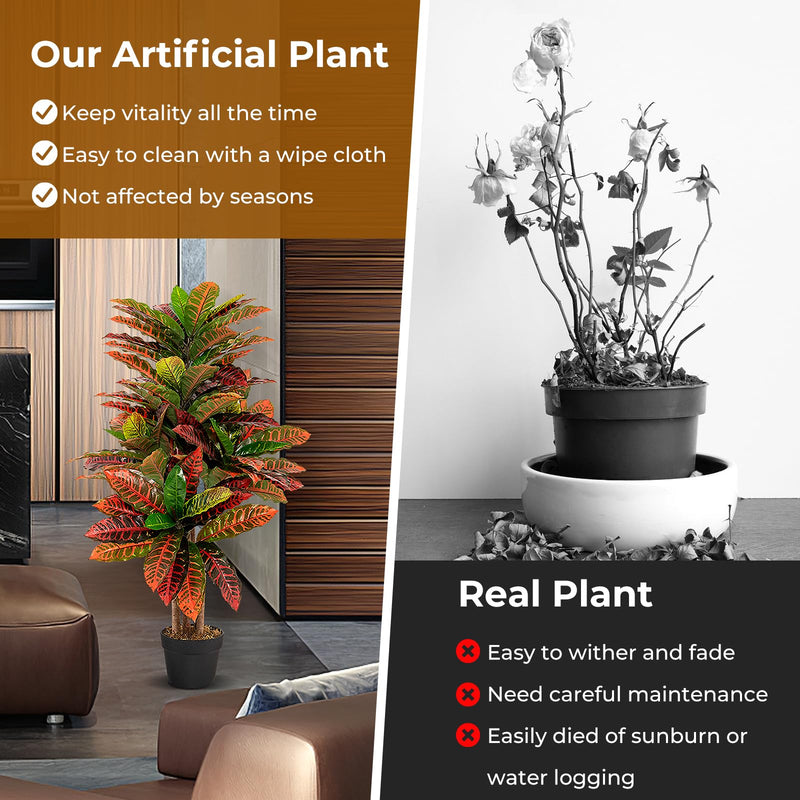 Load image into Gallery viewer, Goplus Artificial Croton Palm Tree