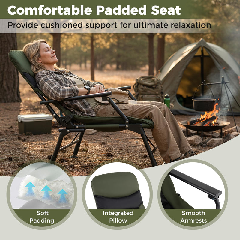Load image into Gallery viewer, Goplus Heavy Duty All-Terrain Camping Chair with Padded High-Back