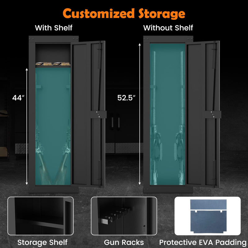 Load image into Gallery viewer, Goplus 8 Rifle Safe | Large Gun Cabinet with Storage Shelf & Gun Racks