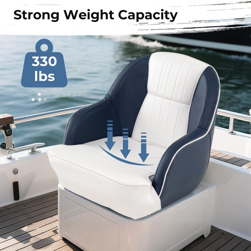 Load image into Gallery viewer, Goplus Pontoon Boat Seat with Thick Cushioned Seat | Ergonomic Cabin Caption Chair