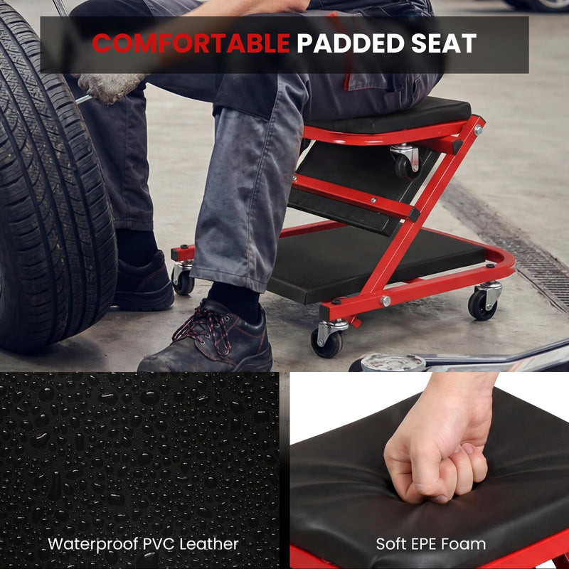 Load image into Gallery viewer, Goplus 36" Folding Flat Automotive Creeper with Padded Seat & 6 Swivel Casters