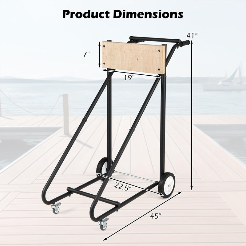 Load image into Gallery viewer, Goplus 330 LBS Boat Motor Stand w/ 4 Rubber Casters for Motor Transportation Repair Maintenance