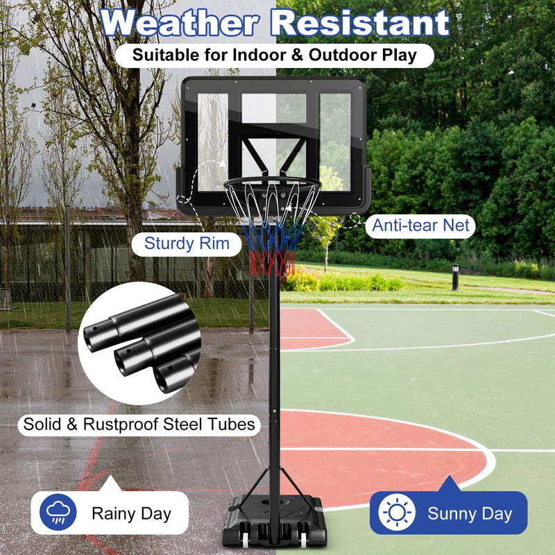 Load image into Gallery viewer, 8 to 10ft 5-Level Height Adjustable Basketball Goal Hoop Stand - Goplus