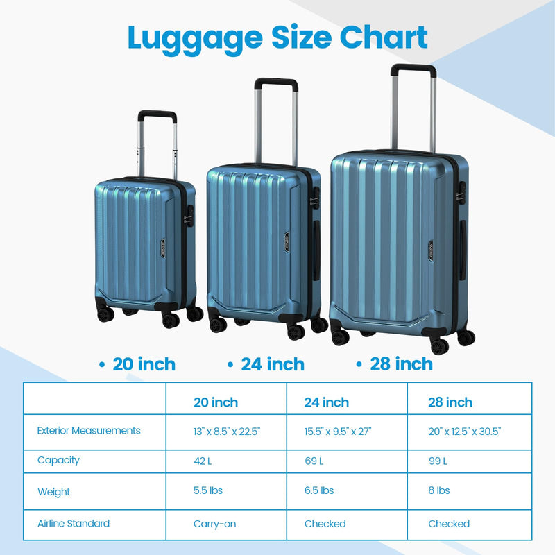 Load image into Gallery viewer, Goplus 20/24/28 Inch Lightweight Hardshell Suitcases with 360° Spinner Wheels(3 Piece Vertical Stripe)