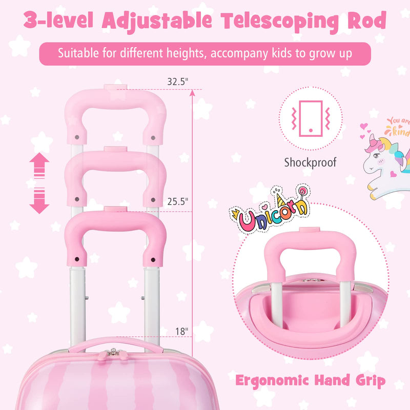 Load image into Gallery viewer, Goplus 2PC Kids Luggage, 12" & 16" Kids Carry On Luggage Set, Lightweight Spinner Suitcases