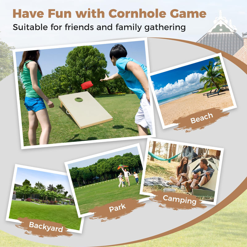 Load image into Gallery viewer, Goplus Solid Wood Corn Hole Game Board Includes 8 Bean Bags