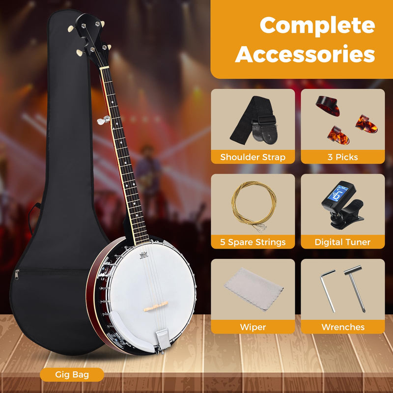 Load image into Gallery viewer, Goplus 5-String Banjo with Remo Drumhead