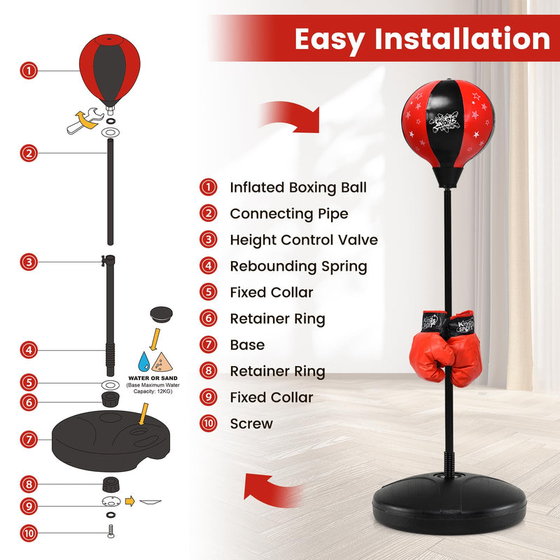 Load image into Gallery viewer, Goplus Punching Bag for Kids, Boxing Set with Gloves, Height Adjustable Stand