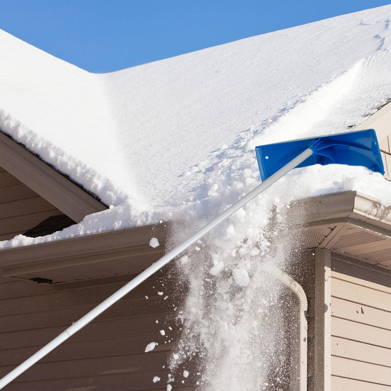 Load image into Gallery viewer, Goplus 3.4-20 FT Extendable Snow Removal Tool with 24" Wide Blade & Wheels