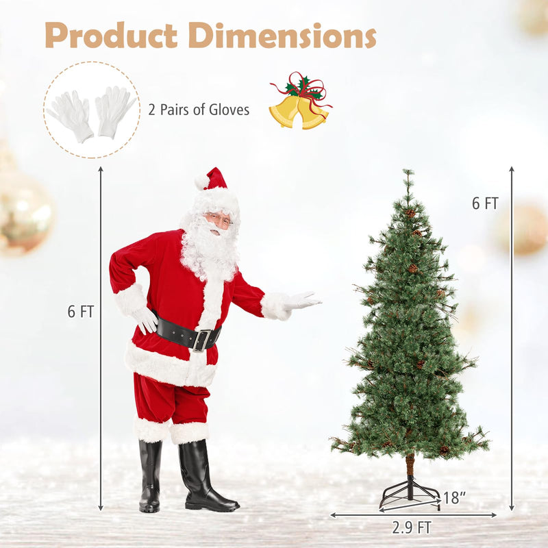 Load image into Gallery viewer, Goplus Cashmere Christmas Tree with Pine Needles LED Lights with Bulb Cover
