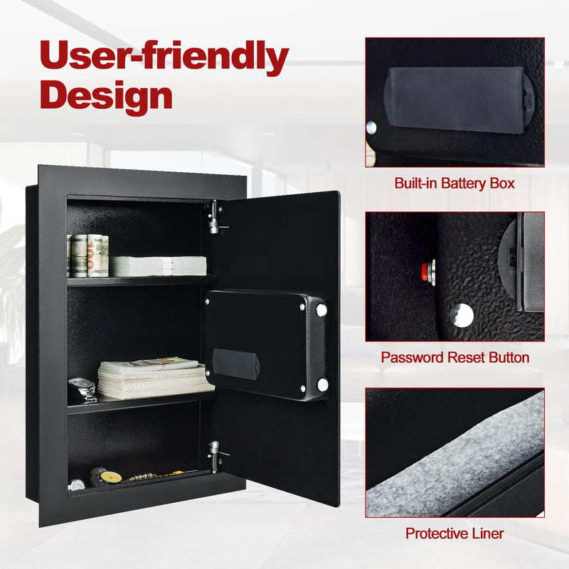 Load image into Gallery viewer, Goplus 22" Tall Wall Safe, Electric Safe Box Fits Between the Studs,Hidden Wall Mount Safe