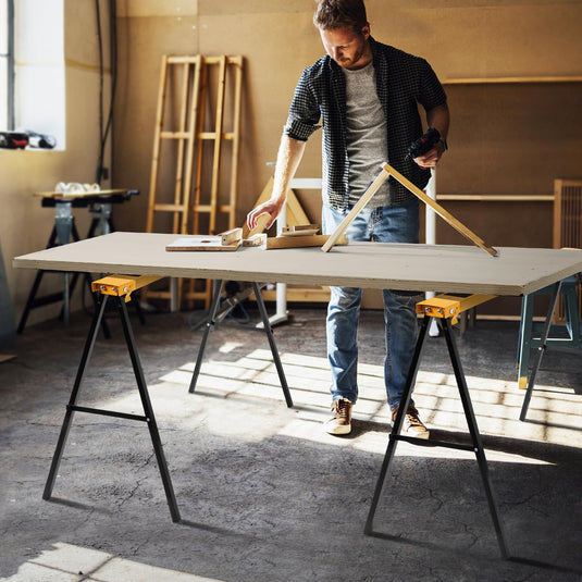 Goplus Folding Portable Work Horse with Fast Open Legs 2 Pack